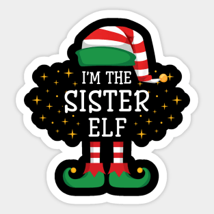 I'm The Sister Elf Matching Family Christmas Pajama Sticker